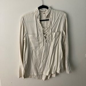 Free People • Twill Lace-Up Shirt
